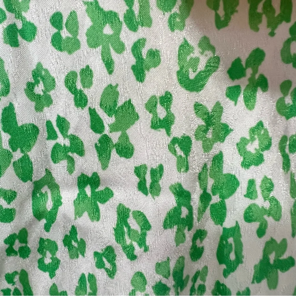 RIXO Target Green Leopard Print Ruffle Romantic Boho Midi Slip Dress Size M